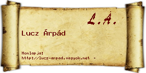 Lucz Árpád névjegykártya
